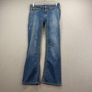 Domaine Grand Jeans Bootcut Women 5 Blue Denim Pants Stretch Y2K Low Rise 30x30